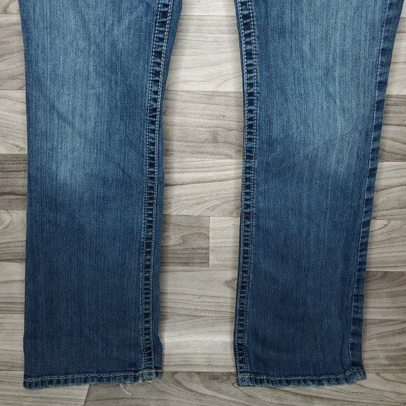 Ariat Women's Ruby Classic Blue Boot Cut Jeans Size 33x32 Charm Zipper - Picture 4 of 16